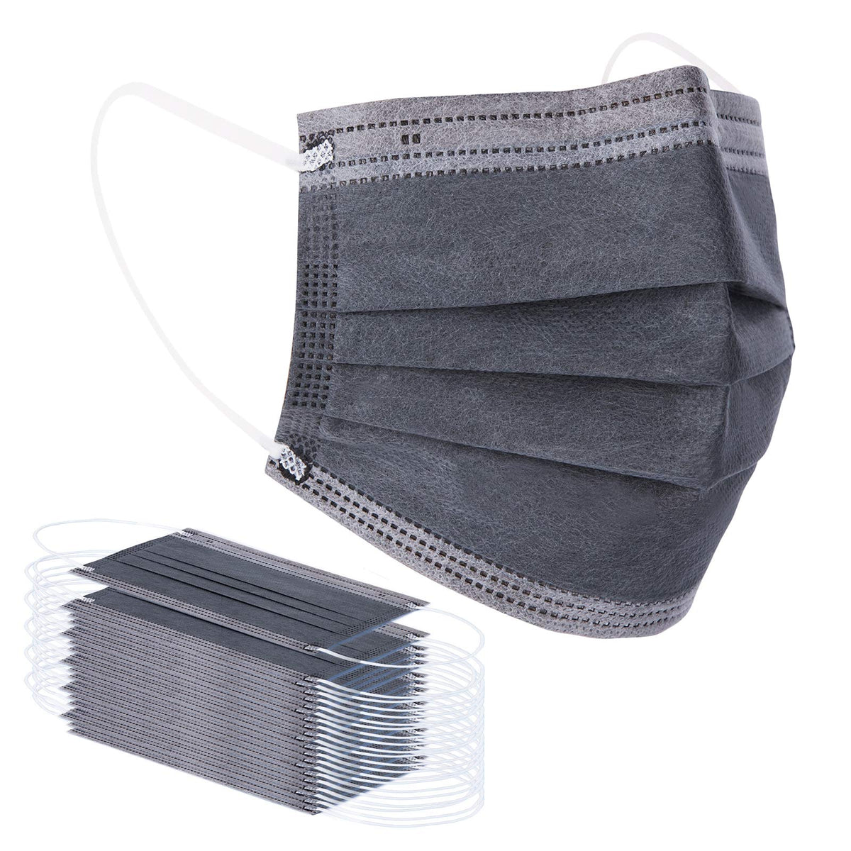 Borje Disposable Face Mask, 100 PCS Black Masks, 3 Ply Protection Face Masks