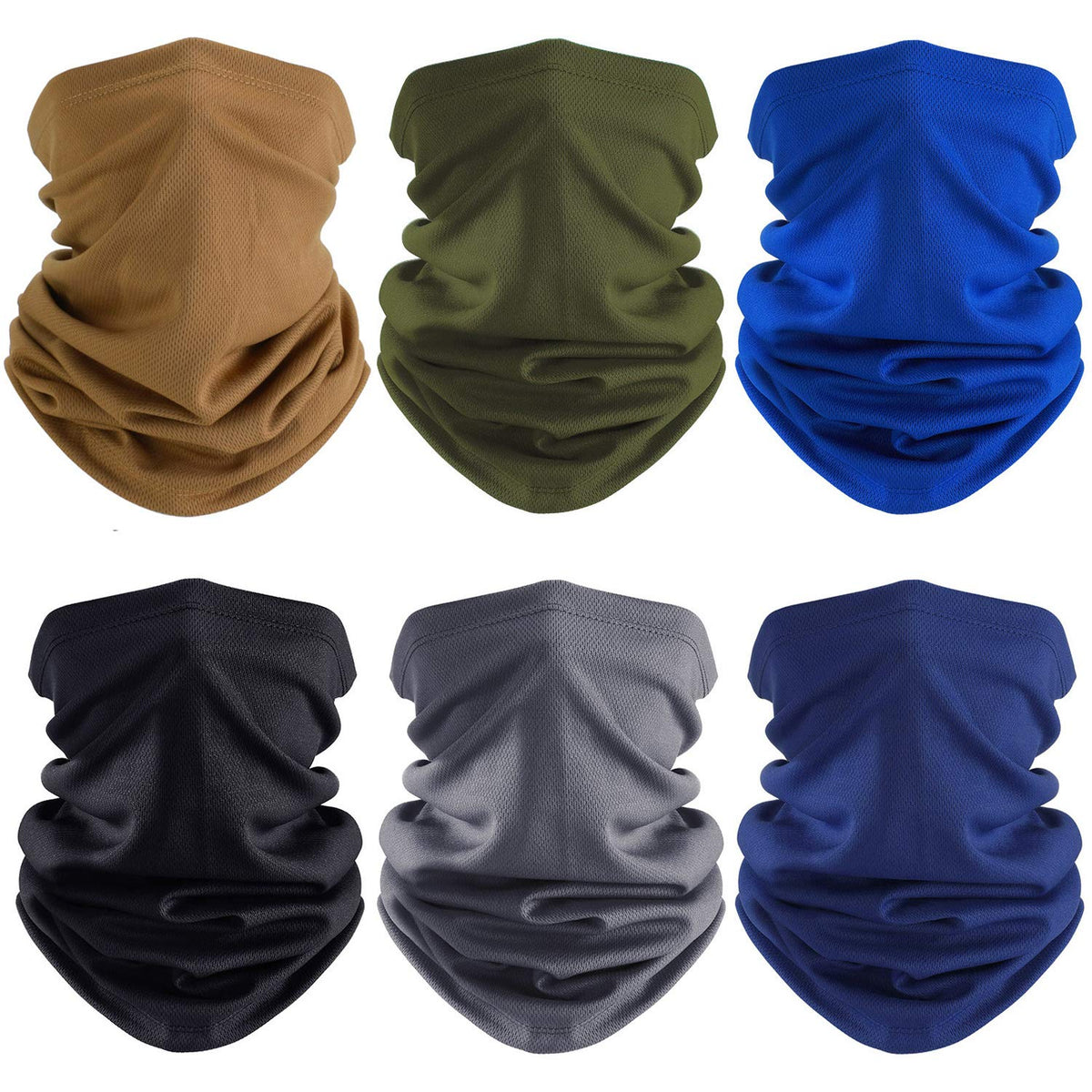 Geyoga 6 Pcs Neck Gaiter Cooling Face Bandana Mask for Men