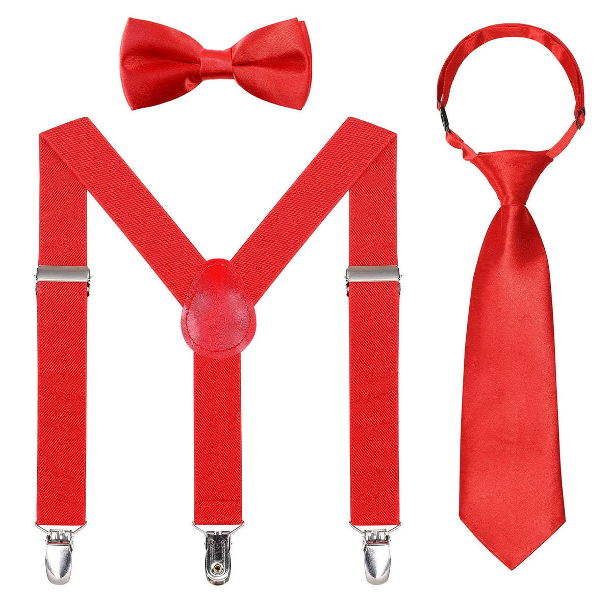 Kajeer Kids Suspender Bowtie Necktie Sets - Adjustable Elastic Classic Accessory Sets for 6 Months to 13 Year Old Boys Girls