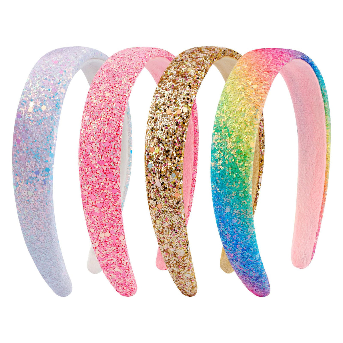 Headbands for Women Girls Hair Accessories Glitter Purple Blue Headband Hair Accessories for Girls Sparkly Headband Rose Gold HairBand for Girl Daily Outfit & Back to School, Holidays