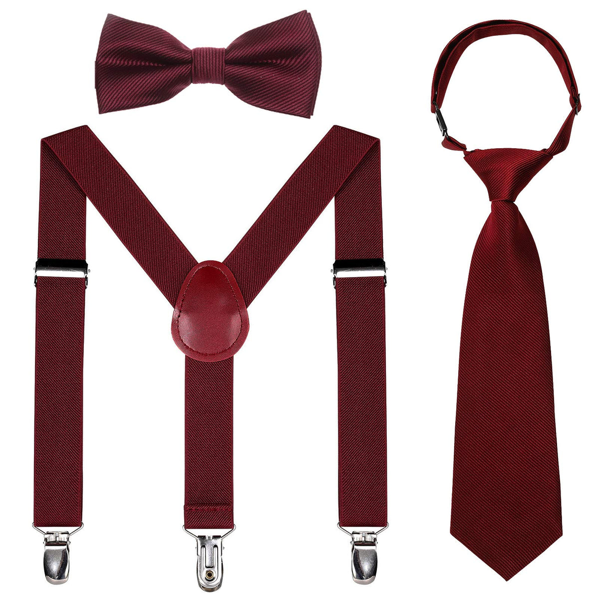 Kajeer Kids Suspender Bowtie Necktie Sets - Adjustable Elastic Classic Accessory Sets for 6 Months to 13 Year Old Boys Girls