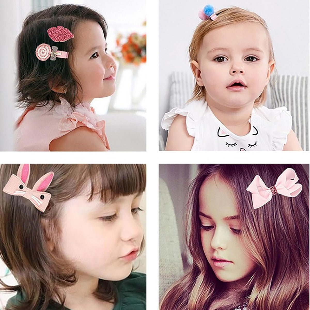 18 Pcs Cute Kids Hair Accessories Bow Elastic Hair Bands Toddler Hair Clips Various Styles Girls Hair Accessories With Organizer and Gift Box Suitable for Girls Baby Teenage Use