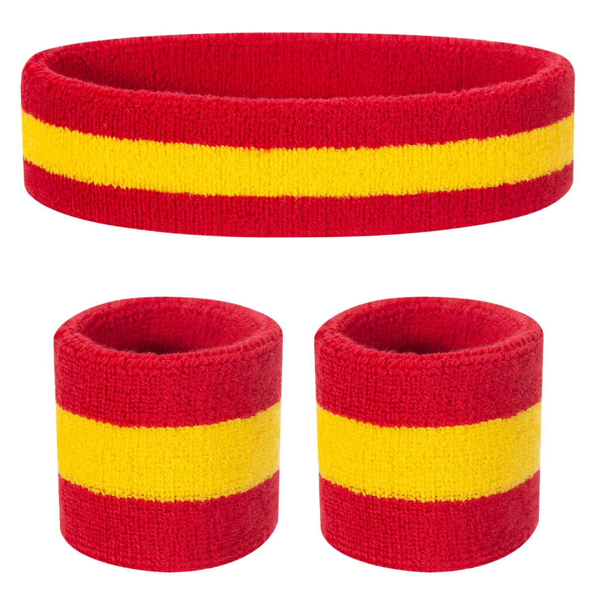 ONUPGO Kids Sweatbands Toddler Headband Wristband Set - Athletic Cotton Baby Sweat Band for Kids Youth Baby (1 Headband + 2 Wristbands)