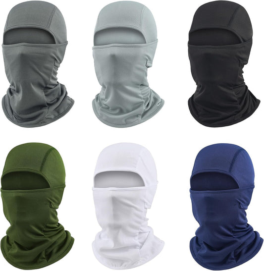 6 Packs Ski Mask Sun UV Protection Hood Breathable, Balaclava Face Mask for Men Women - Motorcycle Fish