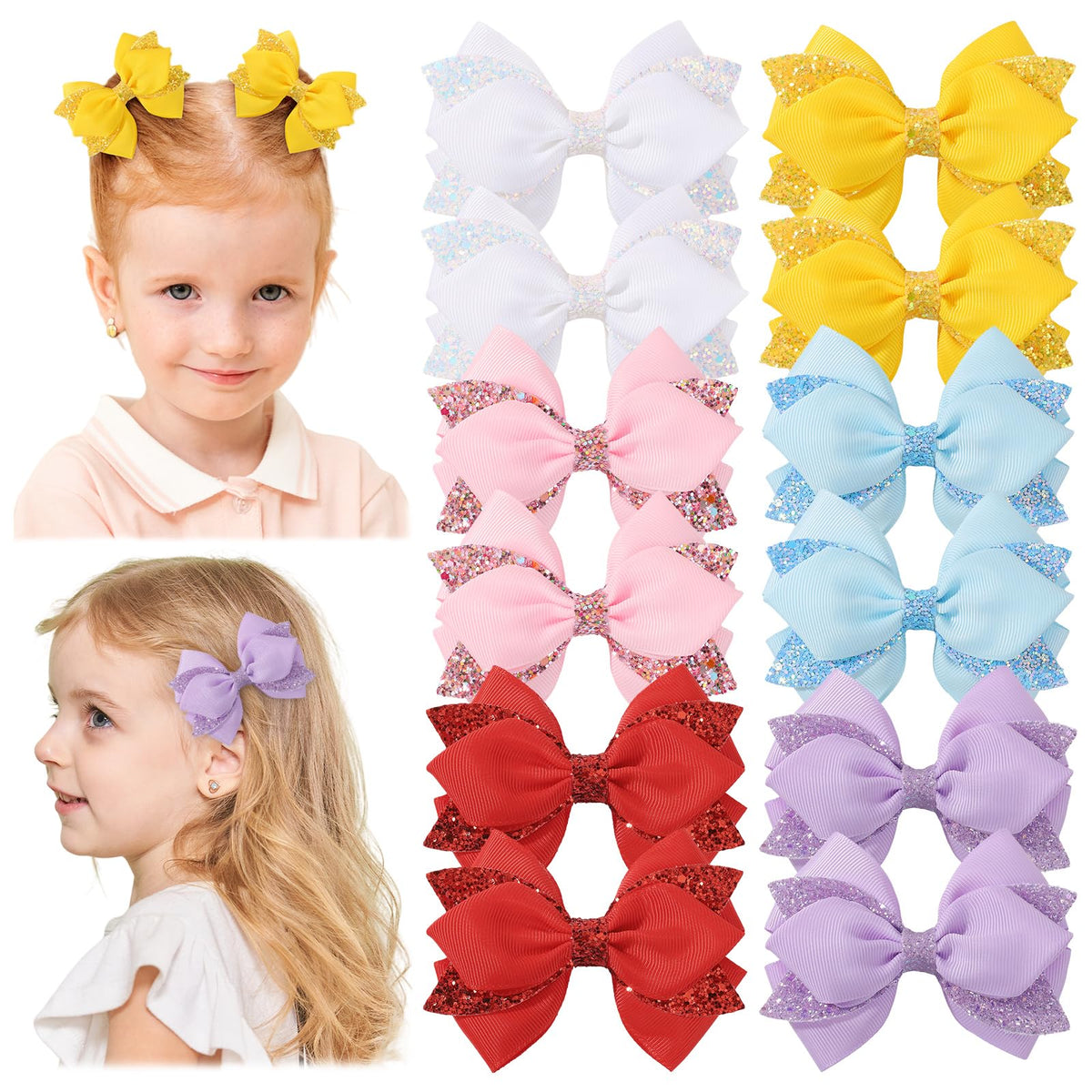 choicbaby 12pcs Butterfly Hair Clips 3.5" Glitter Sequine Baby Girls Clips Stylish Y2K Toddler Butterfly Clips Hair Accessories for Toddler Girls Party Birthday Holiday