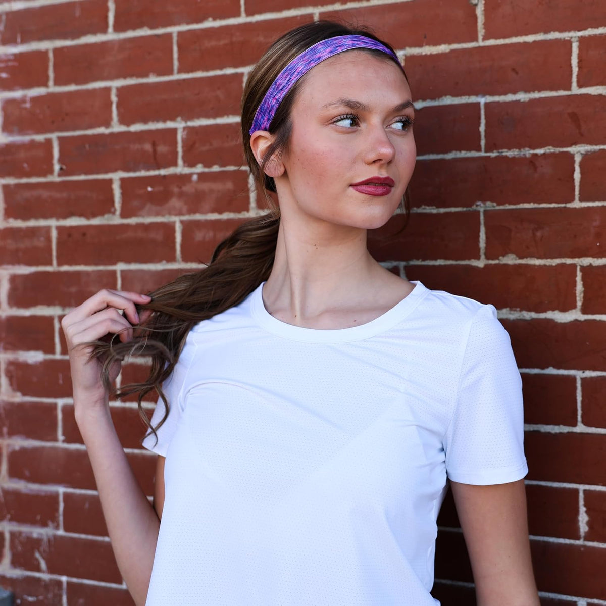 FROG SAC Headbands for Girls - 6 Adjustable No Slip Head Bands for Kids, Athletic Sport Hair Bands for Women, Stretch Elastic Headband, Fabric Hair Accessories for Children (Space Dye)