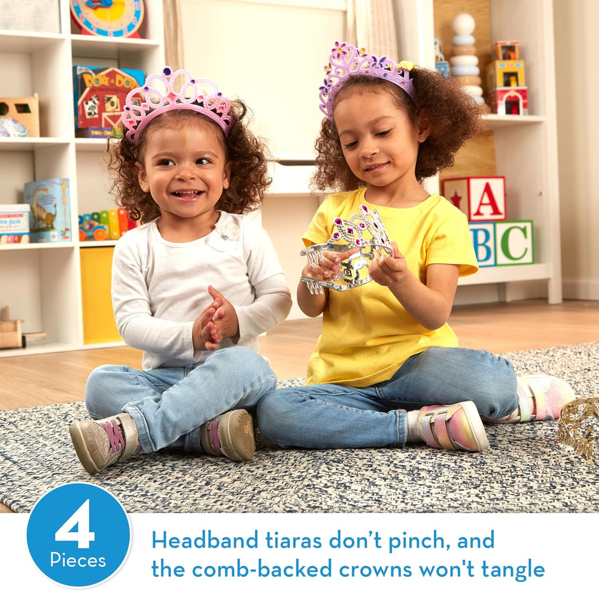 Melissa & Doug Dress-Up Tiaras 4-Piece Princess Crown Play Set