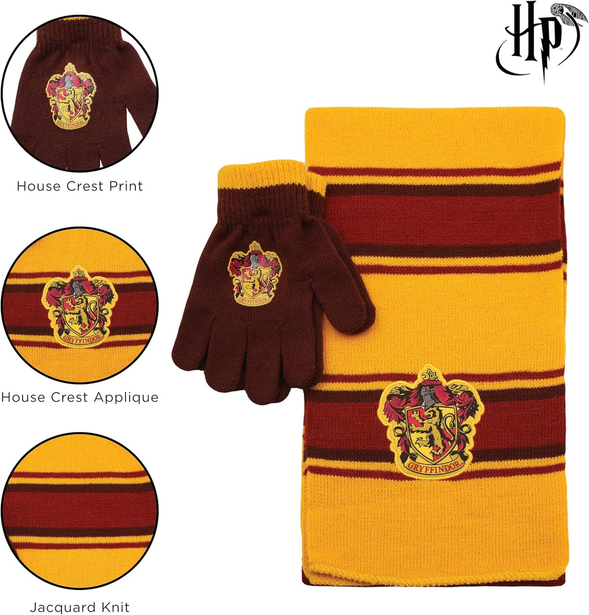 Harry Potter Kids Winter Hat Gloves Scarf Set, or Ski Gloves for Boys and Girls, Winter Hat for Kids 4-14 Years