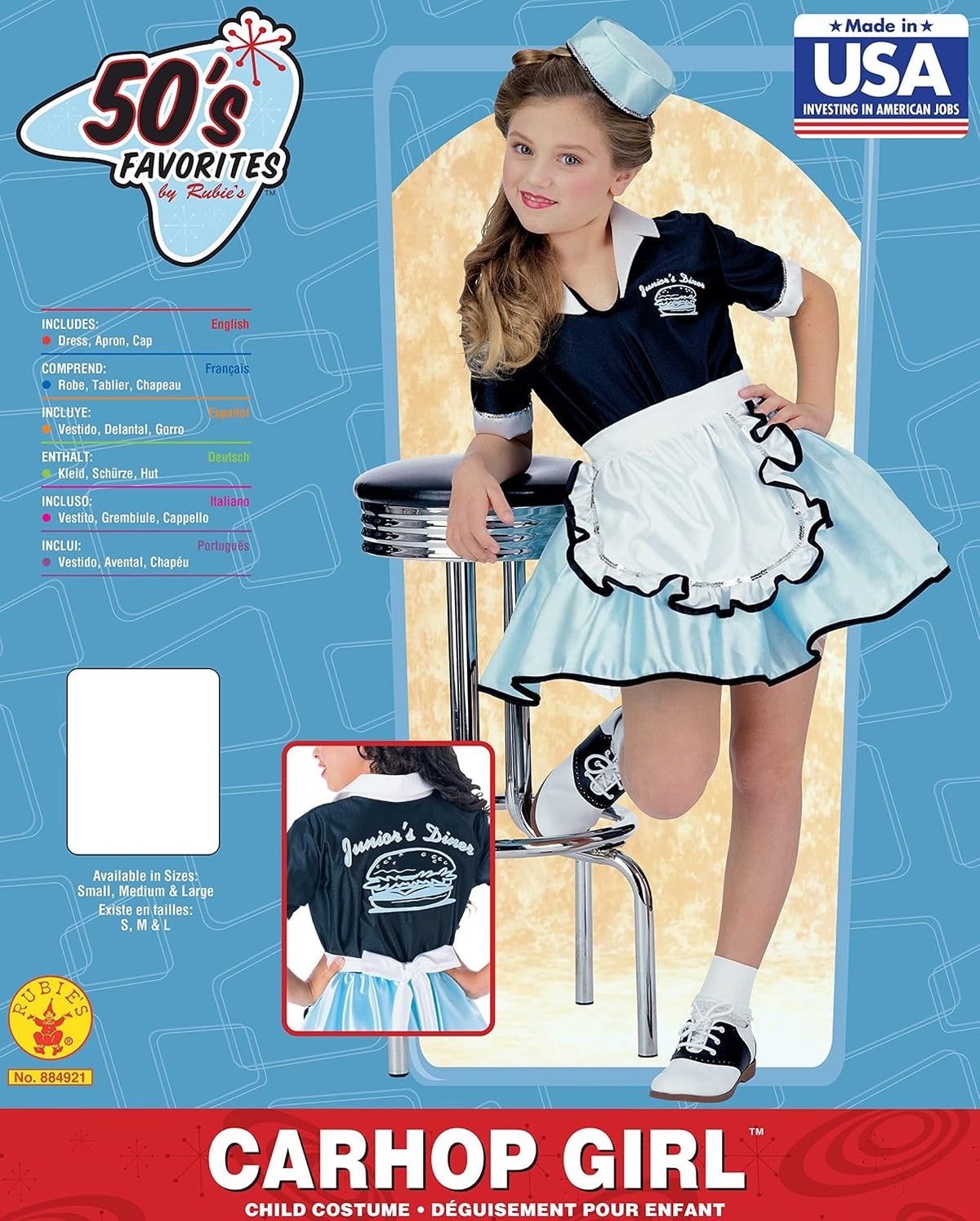 Rubies 50s Favorite Girls Car Hop Costume