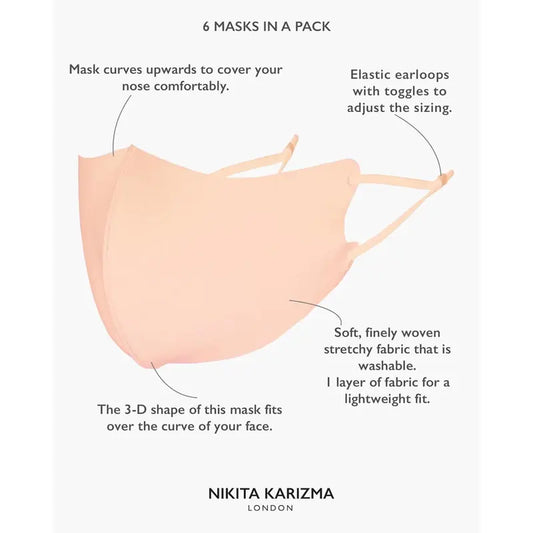 Face Wardrobe Cloth Face Mask.6 Soft Masks Washable Fabric with Adjustable Ear Loops.'Earth Shades’ Pack.Face Mask Reusable and Stretchy.Fabric Face Masks 6 Pieces