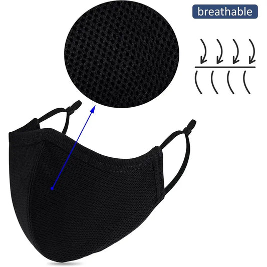 4 Pack Breathable 3-Ply Cloth Face Mask Adjustable Ear Loop, Reusable Washable Soft Cotton  for Adult Women Big Face Men