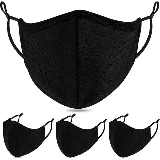 4 Pack Breathable 3-Ply Cloth Face Mask Adjustable Ear Loop, Reusable Washable Soft Cotton  for Adult Women Big Face Men
