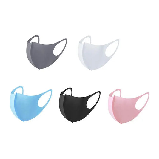 5-Pack Plain Reusable Washable Fabric Face Masks - Breathable, Comfortable Cloth Safety Masks for Daily Wear, All Seasons, Machine Washable