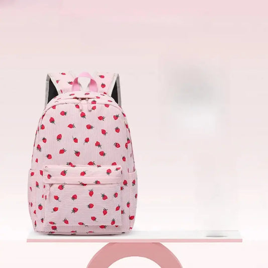 2026 Trending Kawaii Corduroy 3-in-1 Backpack Set for 9-10 Years Elementary School Kids - Large Capacity, Durable, Shoulder Strap, Zip - Lunch Box, Pencil Case - Back to a School Shopping Supplies, Summervibes Travel Gym Gear